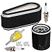 HIFROM HIFROM Air Filter Pre Cleaner Fuel Filter Oil Filter Spark Plug Tune Up Kit Compatible with John Deere 180 LX186 F525  - Image 2