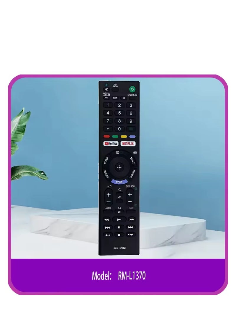 NVTC RM-L1370 Remote Control Universal for Sony TV LCD TV 3D LED Smart Controller with Youtube Netflix Button (Black) - Image 2