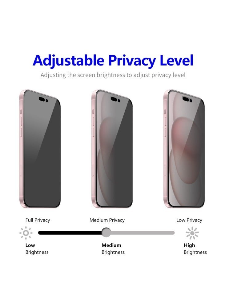 IAF iPhone 16 Premium 9D Anti-Spy Privacy Screen Protector, Anti-Scratch Screen Protector with Easy Installation Tray, Bubble Free 9h Tempered Glass HD Clear Protector Glass Compatible  - Image 4