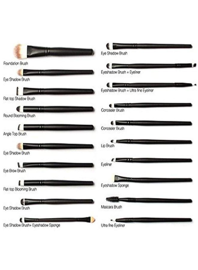 NESA 20 Pieces Makeup Brush Set Professional Face Eye Shadow Eyeliner Foundation Blush Lip Makeup Brushes Powder Liquid Cream Cosmetics Blending Brush Tool (Black) - Image 5