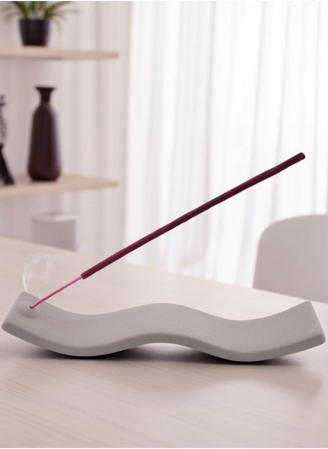 Zence Design Ceramic Incense Stick Holder in Grey, for counters, meditation rooms, yoga, home, and office  - Image 1