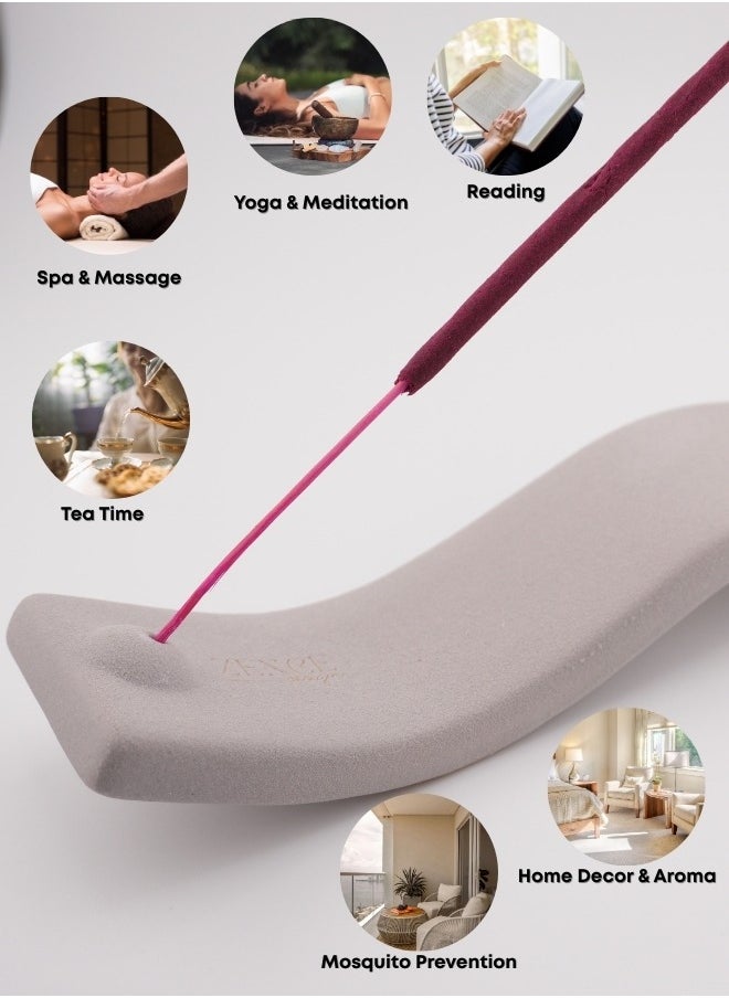 Zence Design Ceramic Incense Stick Holder in Grey, for counters, meditation rooms, yoga, home, and office  - Image 2