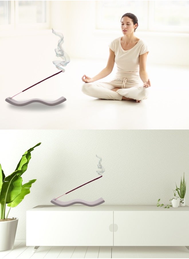 Zence Design Ceramic Incense Stick Holder in Grey, for counters, meditation rooms, yoga, home, and office  - Image 3