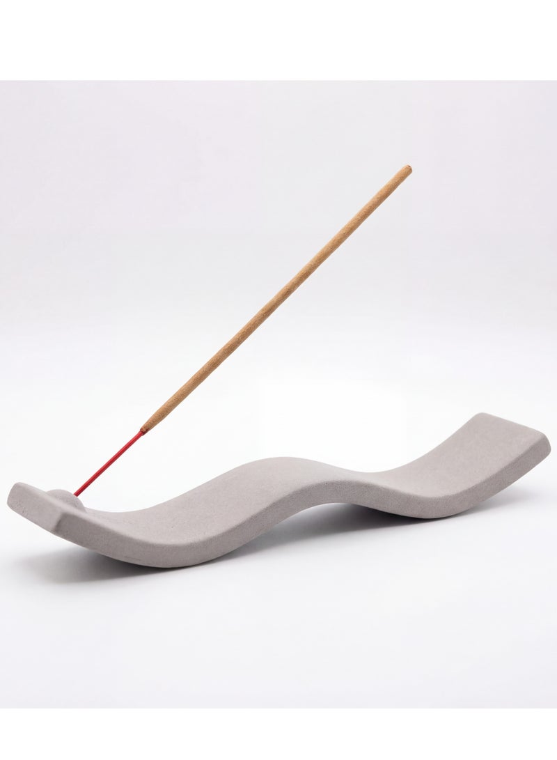 تصميم زينس حامل أعواد البخور الخزفي باللون الرمادي، مناسب للطاولات وغرف التأمل واليوغا والمنزل والمكتب - Image 1