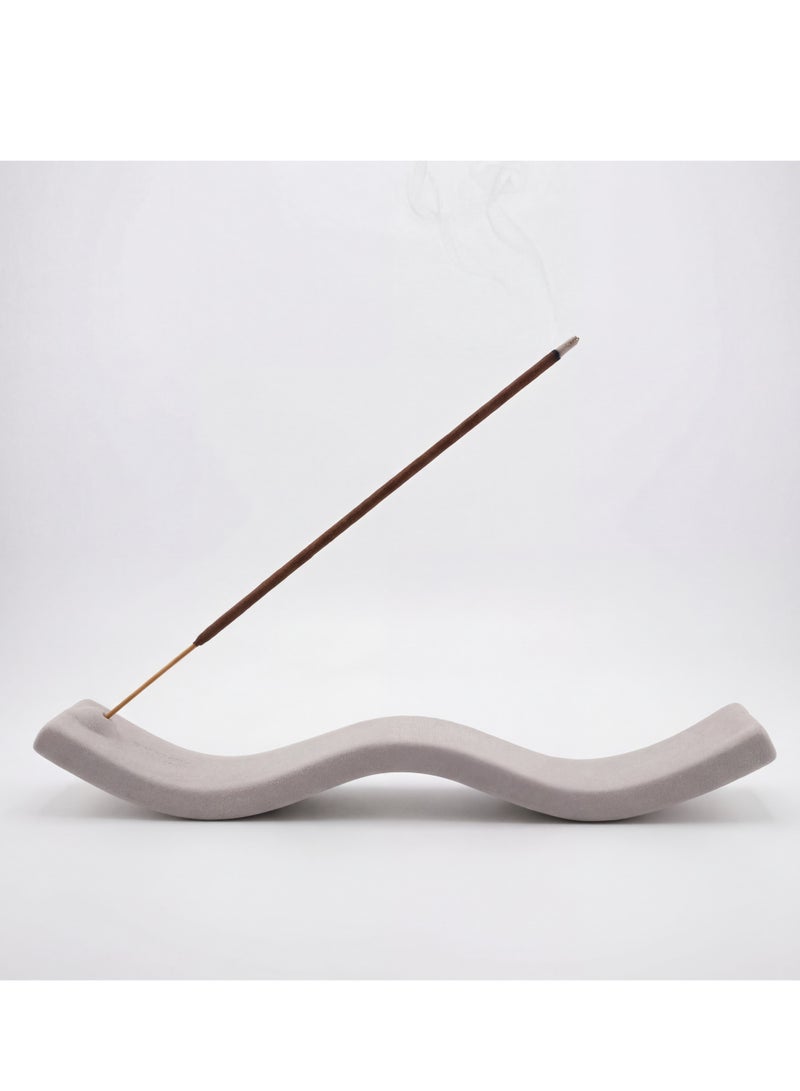 تصميم زينس حامل أعواد البخور الخزفي باللون الرمادي، مناسب للطاولات وغرف التأمل واليوغا والمنزل والمكتب - Image 4