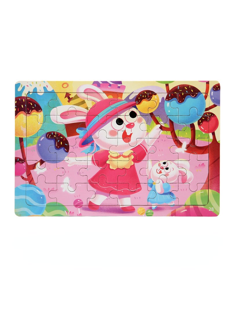 مجموعة أحجيات الصور المقطوعة من سلسلة الرسوم المتحركة الخشبية التعليمية للأطفال، حقيبة هدايا مناسبة - Image 1