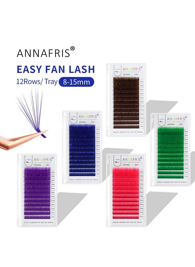ANNAFRIS Colored Eyelash Extension Easy Fan Brown 0.07 C Curl 815Mm Mixed Volume Lash Extension Individual False Eye Lashes With Color By Annafris (Easy Fan Brown0.07 C 815Mm Mix)  - Image 2