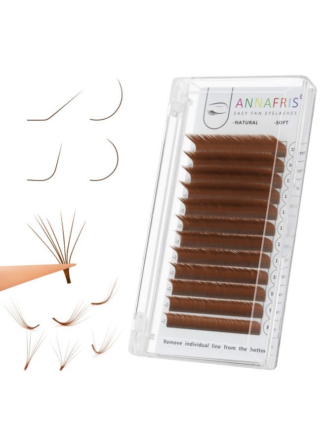 ANNAFRIS Colored Eyelash Extension Easy Fan Brown 0.07 C Curl 815Mm Mixed Volume Lash Extension Individual False Eye Lashes With Color By Annafris (Easy Fan Brown0.07 C 815Mm Mix)  - Image 1