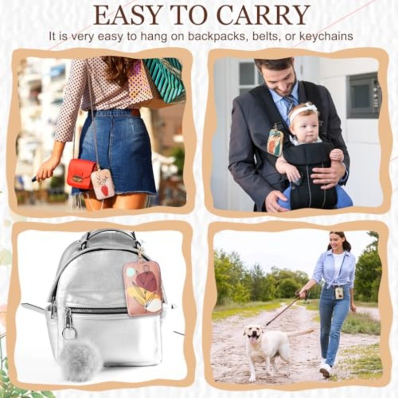 5 Pcs Hand Sanitizer Spray Case, Boho Zippered Pouch Touch Power Mist Portable Hand Sanitizer Holder Protective Case Attachable Fashion Accessory with Snap Hook, 1fl oz - Image 3