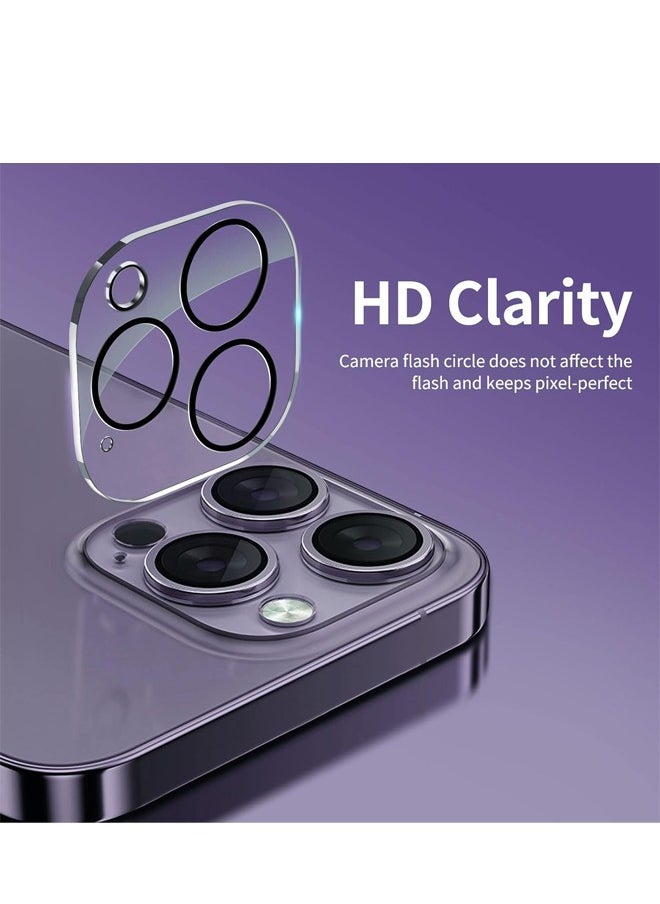 MIQIA Miqia iPhone 14 Pro Tempered Glass Camera Lens Protector Ultra HD transparent 9H Hardness Anti-Scratch Case Friendly Easy to Install No Affect on Night full coverage protection  - Image 2