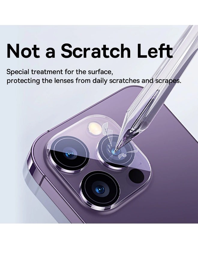 MIQIA Miqia iPhone 14 Pro Tempered Glass Camera Lens Protector Ultra HD transparent 9H Hardness Anti-Scratch Case Friendly Easy to Install No Affect on Night full coverage protection  - Image 4
