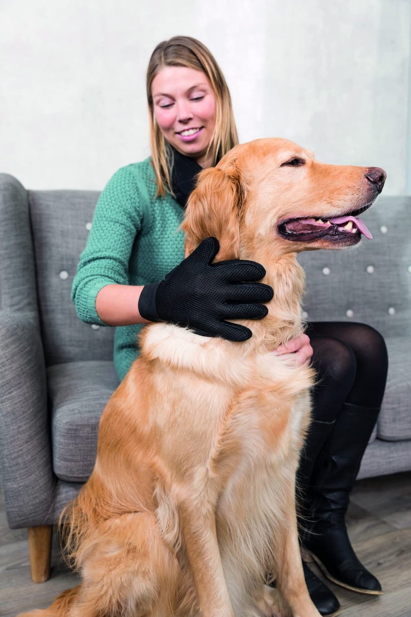 Trixie Fur Care Massage Gloves for Dogs, Grooms Your Pet While You Pet Them, Detangles and Removes Loose Hair, Gives Coat Silky Shine and Increases Blood Flow - 18 X 24 cm - Image 3