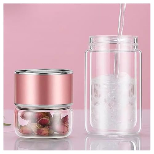 Wosta Leakproof Glass Water Bottle with Stainless Steel Infuser Glass Tea Infuser Bottle with Strainer and Neoprene Sleeve for Loose Leaf Tea, Cold Brew Coffee. (F - GOLD, 350ML) - Image 5