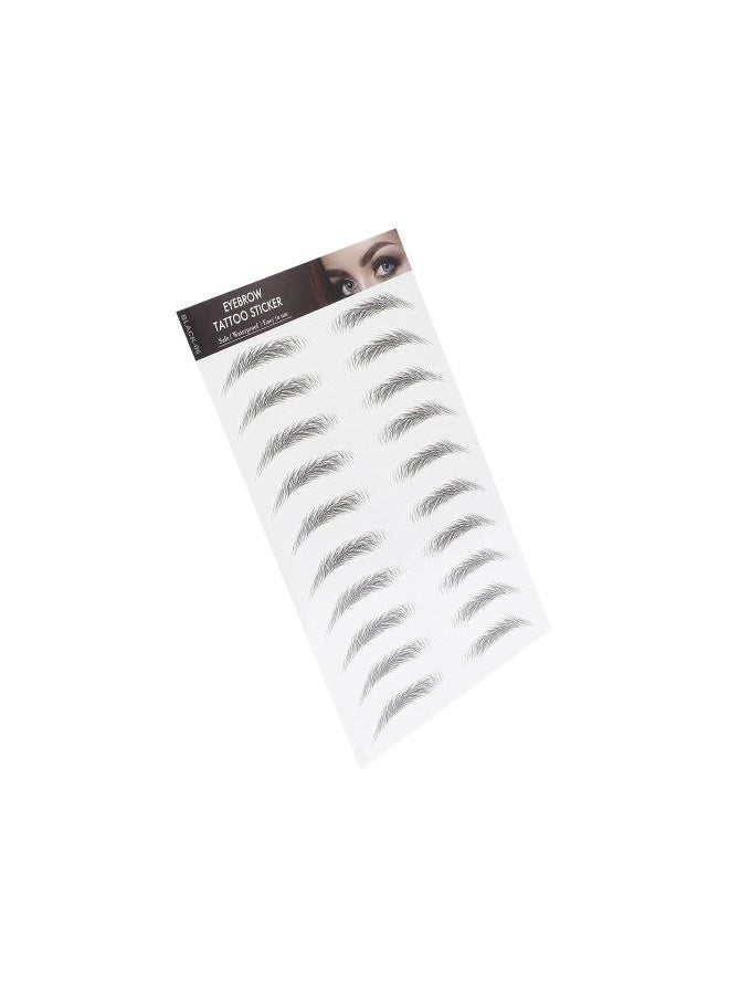 Generic - Eyebrow Tattoo Sticker, Hair-Like Authentic Eyebrows, Long Lasting Waterproof Natural False Eyebrows Makeup Sticker for Women Girls(BLACK-06) - Image 1