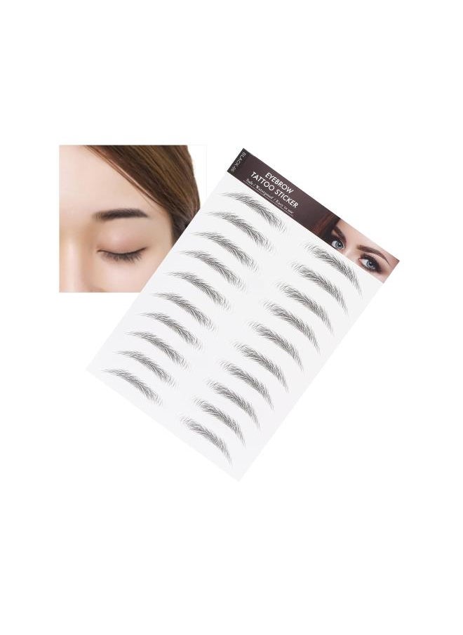 Generic - Eyebrow Tattoo Sticker, Hair-Like Authentic Eyebrows, Long Lasting Waterproof Natural False Eyebrows Makeup Sticker for Women Girls(BLACK-06) - Image 1