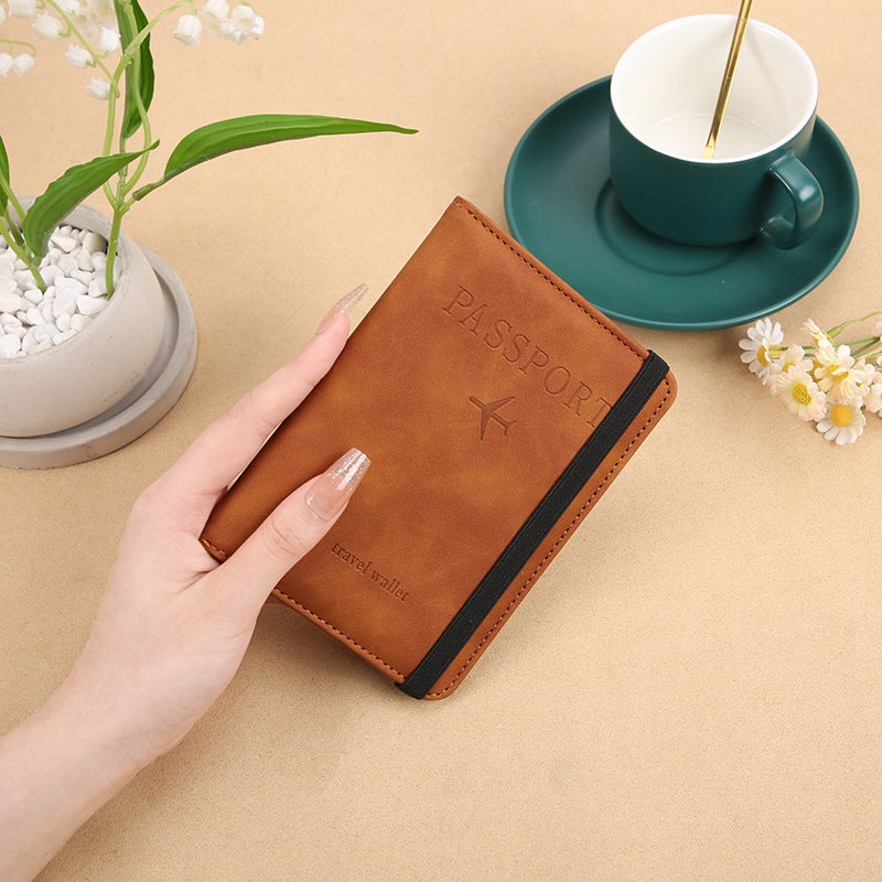 Skin Pressure Sensitive Variable Strap Pu Leather Rfid Passband Holder Travel Wallet Id Bag - Image 3
