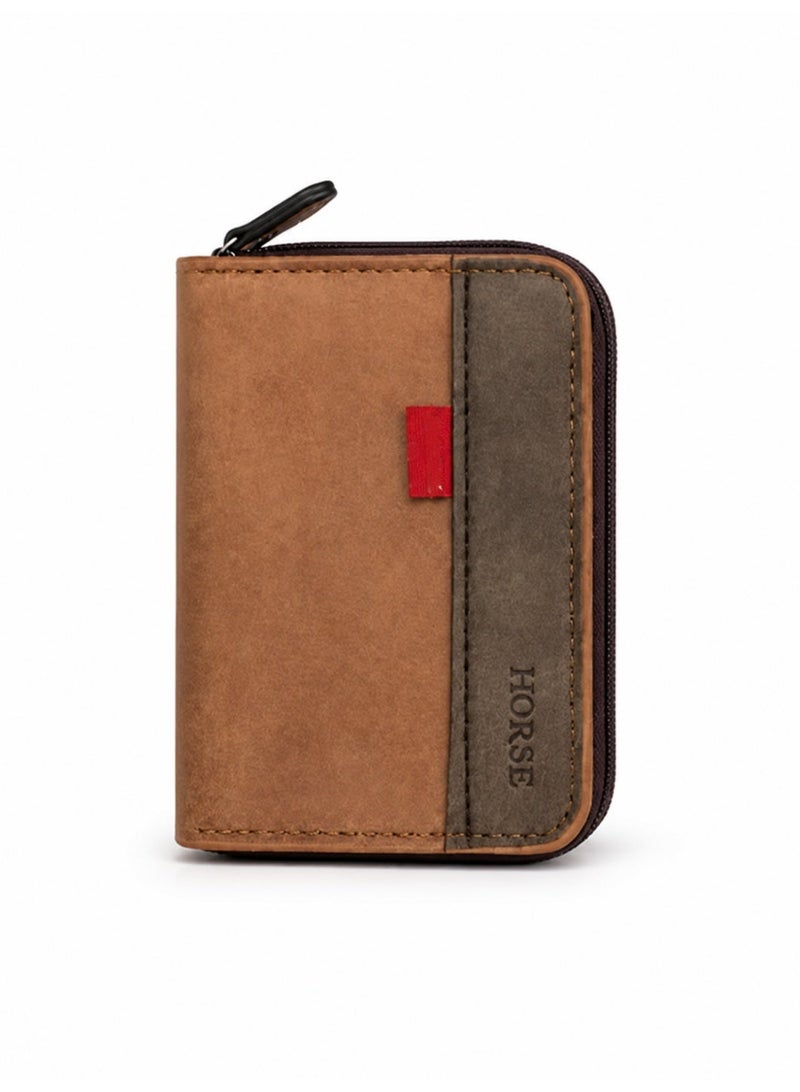 Horse card wallet - high quality - Havana - Image 1