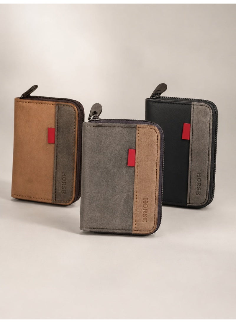 Horse card wallet - high quality - Havana - Image 3