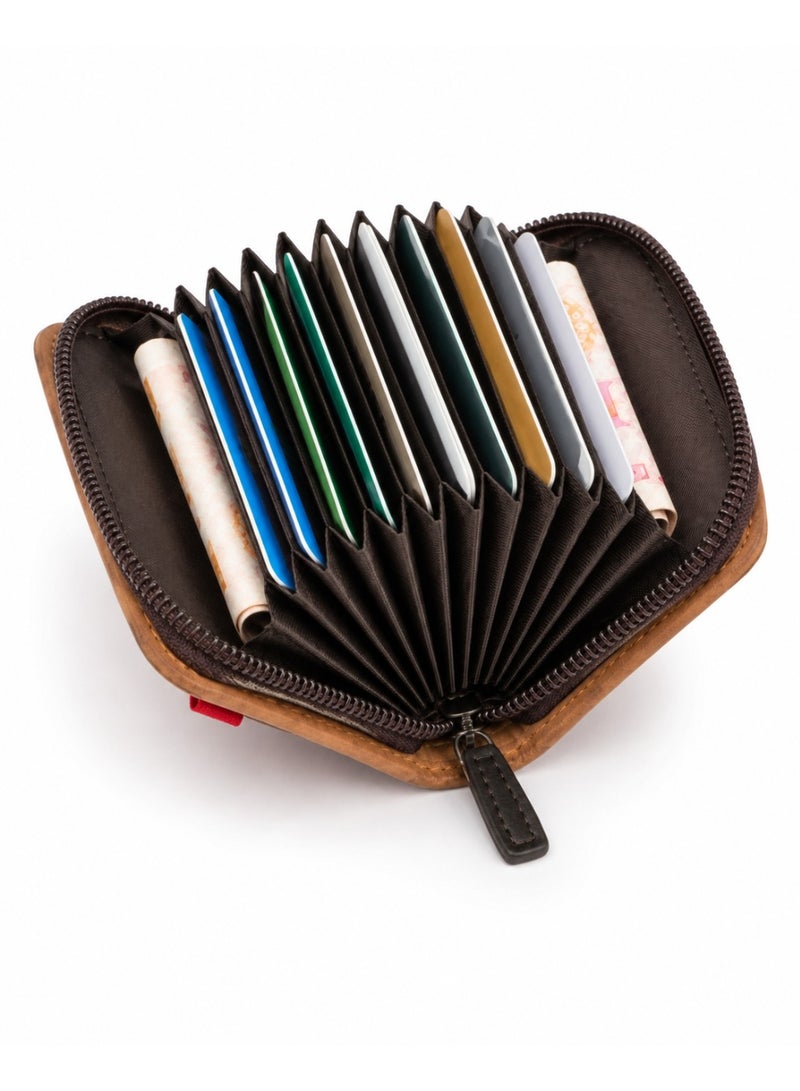 Horse card wallet - high quality - Havana - Image 4