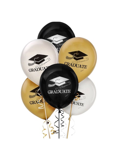 6 Pcs Assorted Graduation Balloons