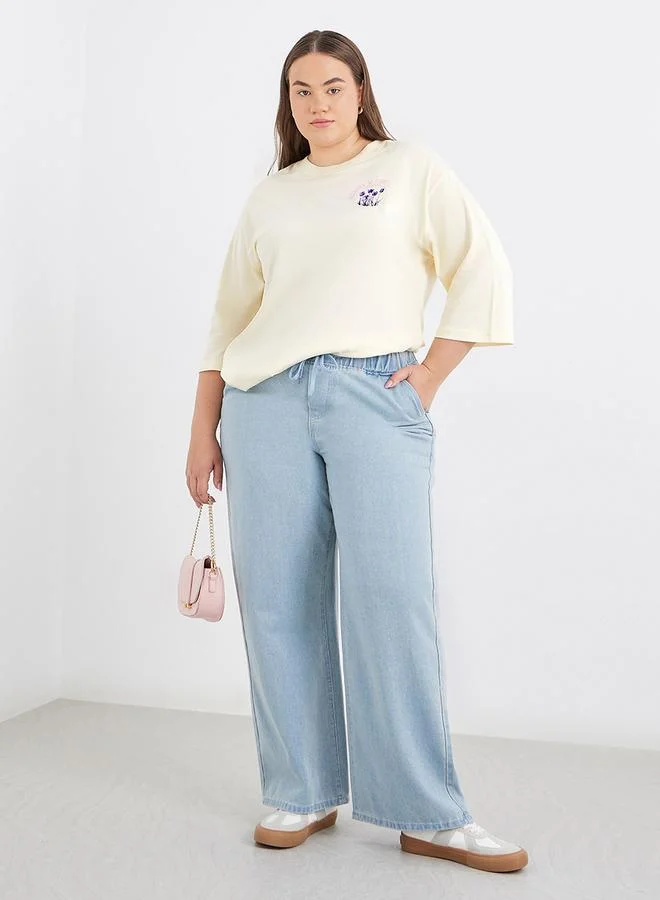 Styli Styli Plus Size Oversized T-Shirt with Exaggerated Sleeves
