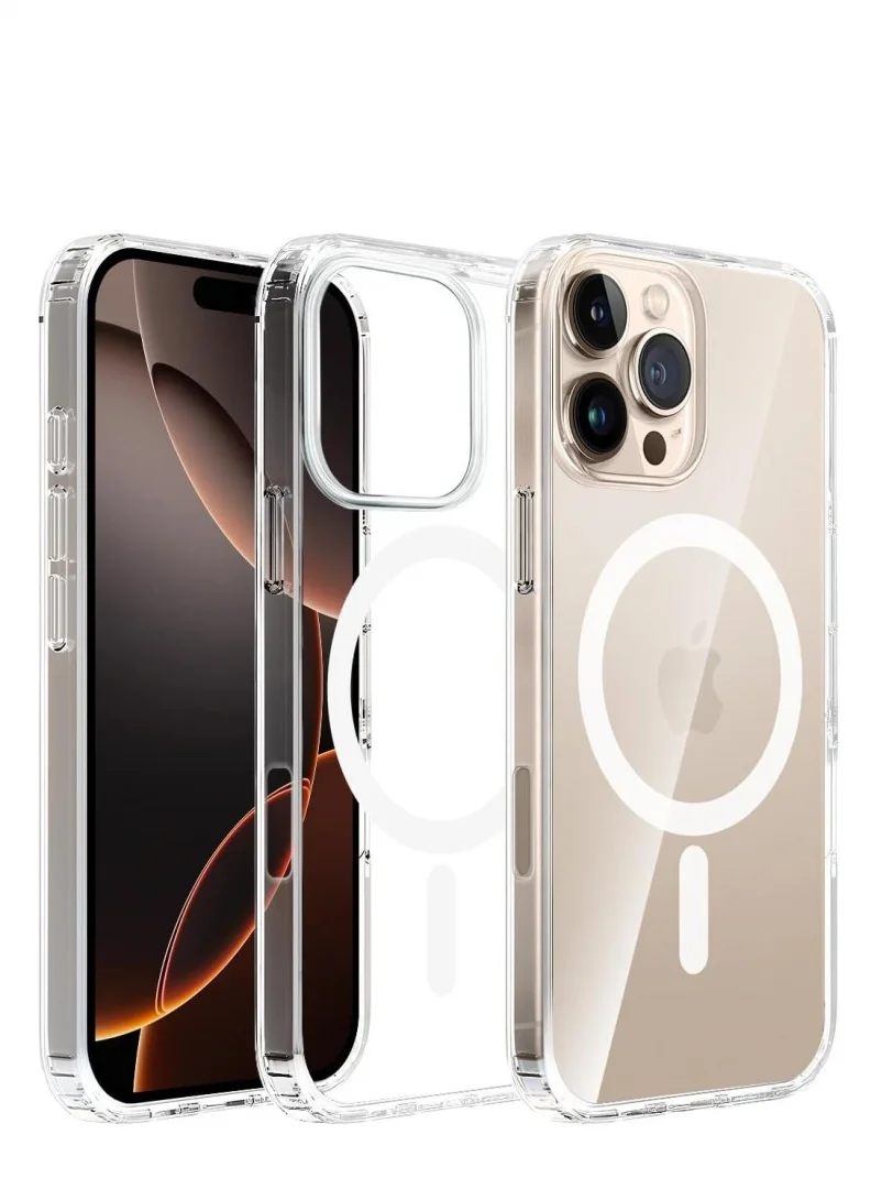موبكوس جراب شحن لاسلكي مغناطيسي شفاف لهاتف iPhone 16 Pro