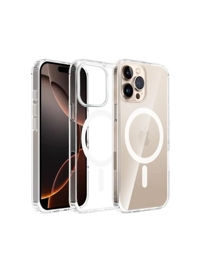 موبكوس جراب شحن لاسلكي مغناطيسي شفاف لهاتف iPhone 16 Pro
