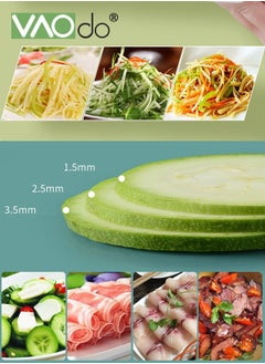 VAOdo Safe Mandoline Slicer Upright Vegetable Slice Potatoes Cutter Chopper Julienne Dicer Thickness Adjuster for Kitchen Fast Meal Prep Green  - Image 4