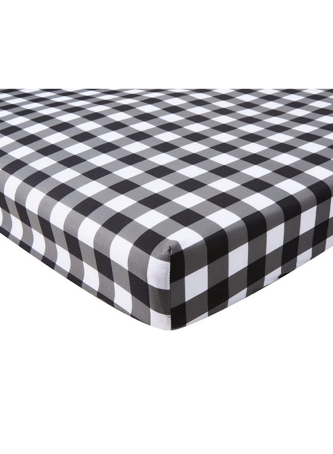 FIGEPO 4 Pack Buffalo Check Plaid Neutral Unisex Fitted Baby Crib Sheets Set for Baby Boys or Girls (Black) - Image 5