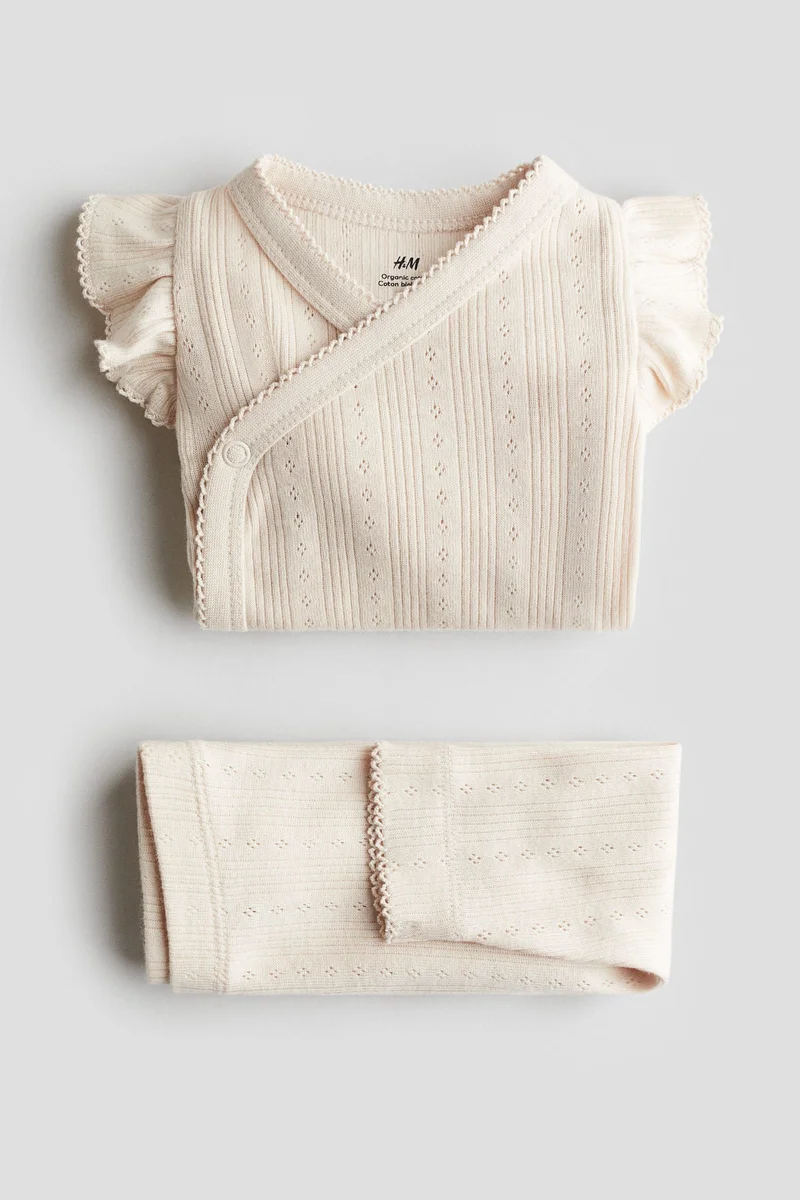 H&M 2-piece cotton pointelle set