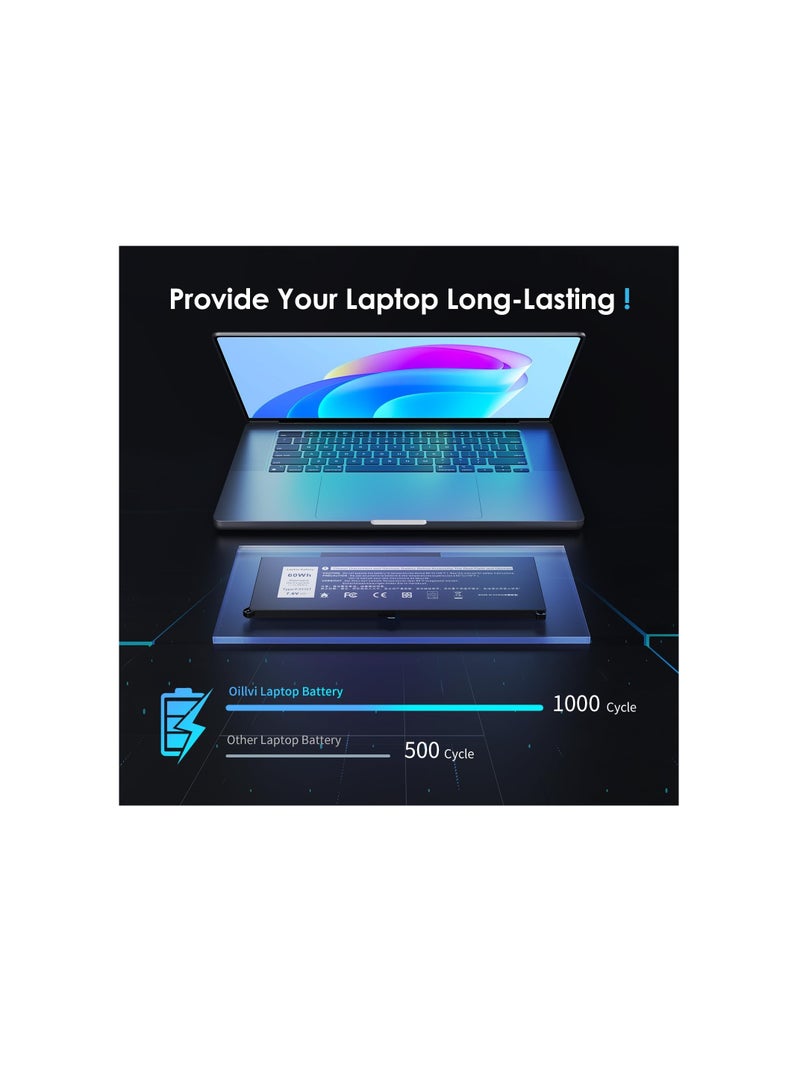 Terabyte 60Wh F3YGT E7280 Replacement Laptop Battery Compatible with Dell Latitude 12 7000 7280 7290 13 7380 7390 P28S001 P29S002 14 7480 7490 E7480 E7480 E7290 DMM 3WC 3WC 2X39G KG7VF V4940 451-BBYE - Image 3