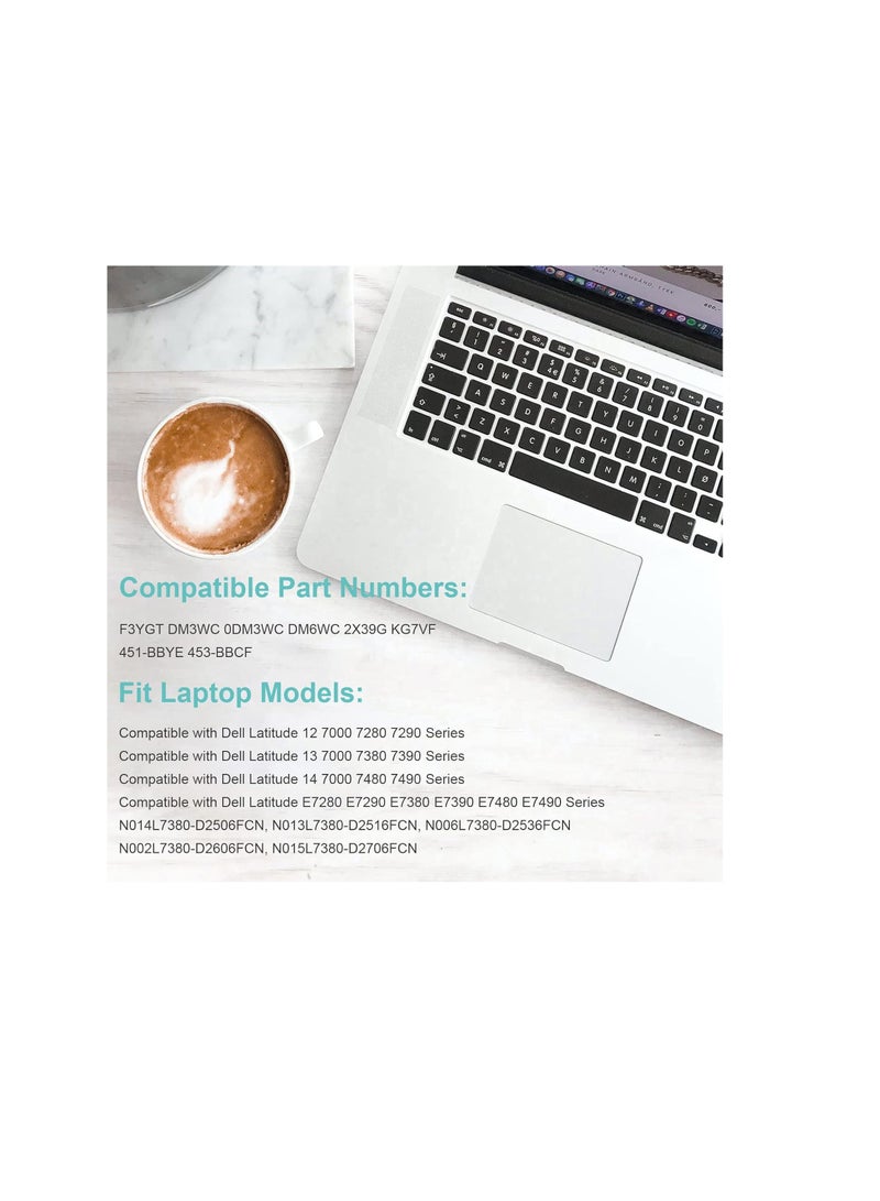 Terabyte 60Wh F3YGT E7280 Replacement Laptop Battery Compatible with Dell Latitude 12 7000 7280 7290 13 7380 7390 P28S001 P29S002 14 7480 7490 E7480 E7480 E7290 DMM 3WC 3WC 2X39G KG7VF V4940 451-BBYE - Image 4