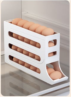 XiuWoo Egg storage Box 4 Layers Slide Type Refrigerator Side Door Storage Automatic Egg Rolling Device Suitable for Kitchen Refrigerator  - Image 2
