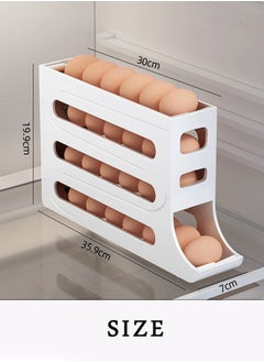XiuWoo Egg storage Box 4 Layers Slide Type Refrigerator Side Door Storage Automatic Egg Rolling Device Suitable for Kitchen Refrigerator  - Image 3