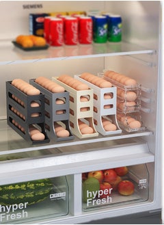 XiuWoo Egg storage Box 4 Layers Slide Type Refrigerator Side Door Storage Automatic Egg Rolling Device Suitable for Kitchen Refrigerator  - Image 4