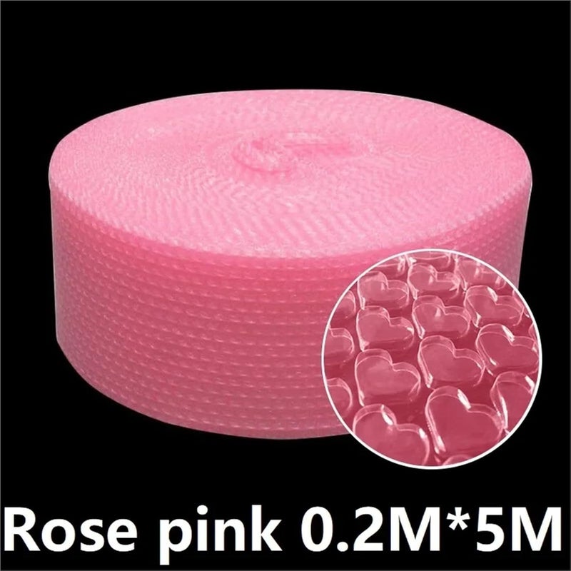 1/3rolls Heart Buffer Bubble Wrap Paper Bag Gift Vintage Packaging Foam Roll for Packag Pouches(Multi-colored,3rolls) - Image 4