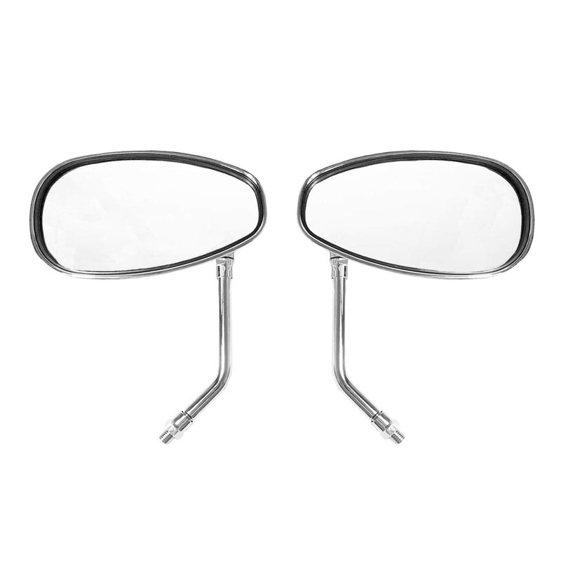 Chrome Motorcycle Mirrors 10mm Handlebar Rearview Mirrors for Sports Bike Street Bike Honda Kawasaki Suzuki Cruiser Scooter