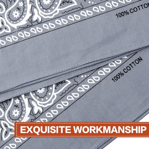Raylarnia Bandana Multi-Purpose 100% Cotton Headbands for Women, 22 inch Paisley Cowboy Bandanas for Men - Image 2