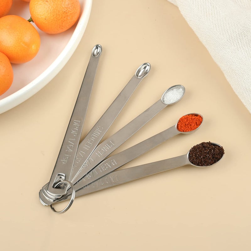 Kalsreui Measuring Spoons Set, Mini Teaspoon Measuring Spoons, Tiny Tsp Stainless Steel Measuring Tools for Kitchen & Baking, Small 1/16, 1/8 Measure Spoon for Spice - Image 3