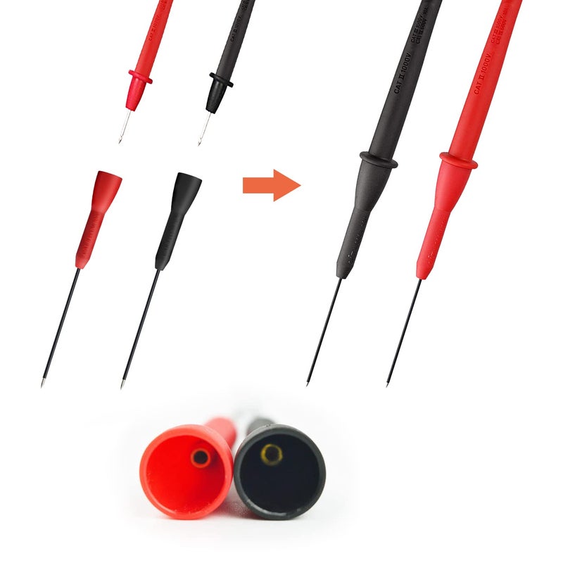 Lorwatin 4 Pack 2mm Extended Needle Test Probes, 600V/10A Non-Destructive Multimeter Test Probe for Fluke Leads tl71 tl75 - Image 3