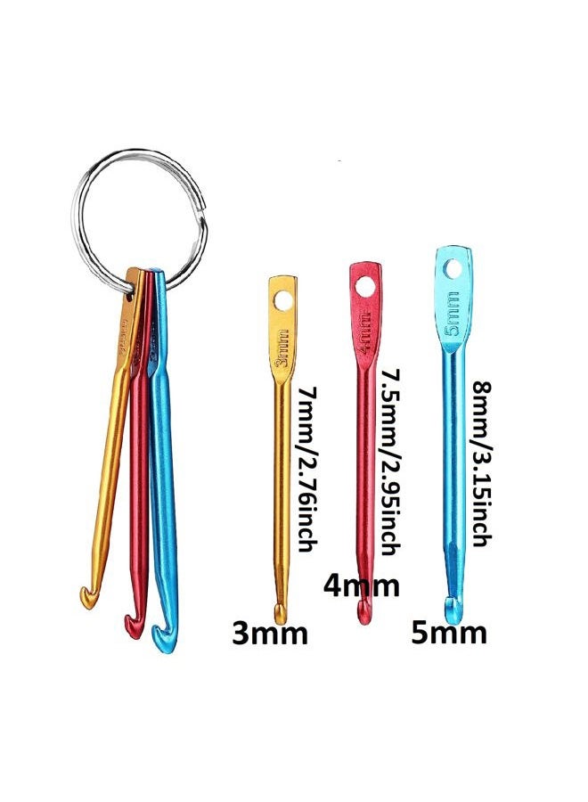 ZUOYOU Crochet Hook Kit with Mini Keychain Crochet Hook, Aluminum Tunisian Afghan Crochet Knitting Needle with Eye - Image 4