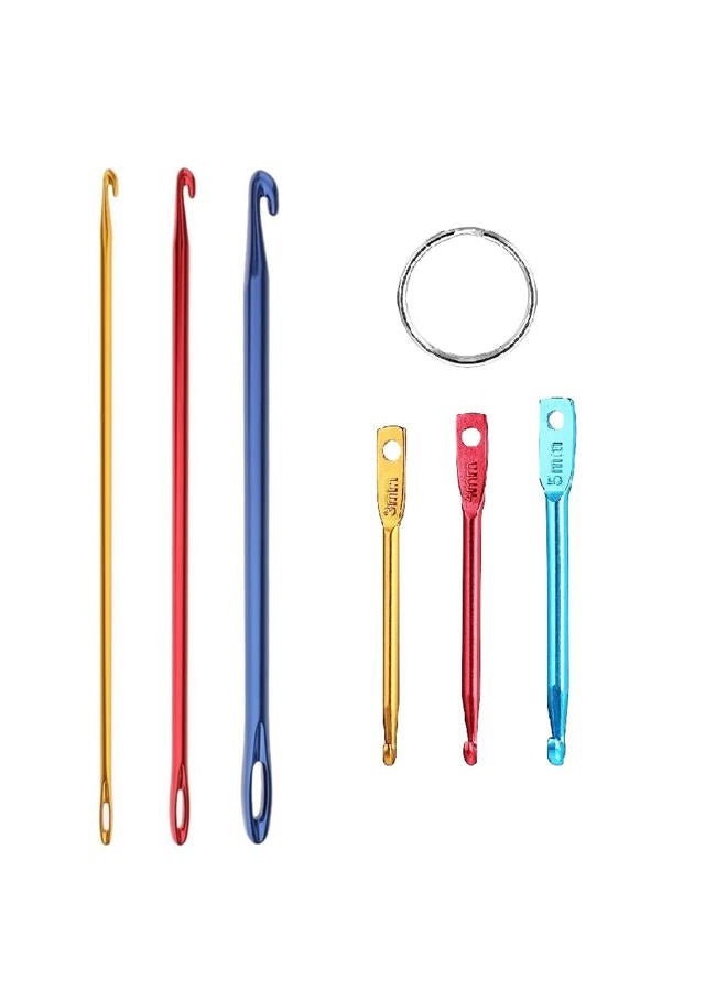 ZUOYOU Crochet Hook Kit with Mini Keychain Crochet Hook, Aluminum Tunisian Afghan Crochet Knitting Needle with Eye - Image 2