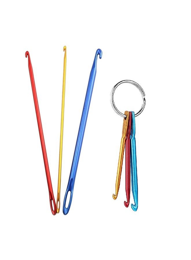 ZUOYOU Crochet Hook Kit with Mini Keychain Crochet Hook, Aluminum Tunisian Afghan Crochet Knitting Needle with Eye - Image 1