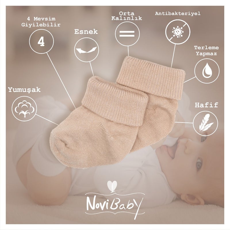 Novibaby 5-Piece Bamboo Newborn Baby Socks I Sailor I 0-6 Months  - Image 2