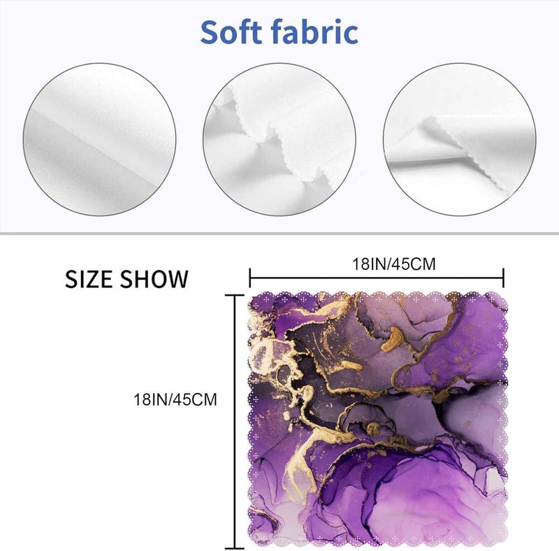 Yibeas Purple Ink Gold Powder Cloth Napkins Dinner Table Napkin Marble Textures Color Blending Creative Art Washable Reusable Napkins Set of 4 for Kitchen Home Holiday Party Wedding 18 x 18 inch - Image 2