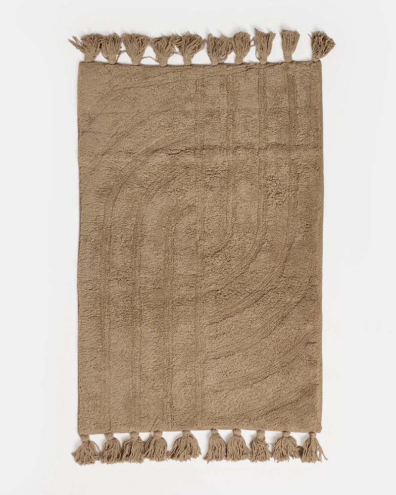 ردتاغ سجادة حمام قطنية بيج اللون، 50 × 80 سم
