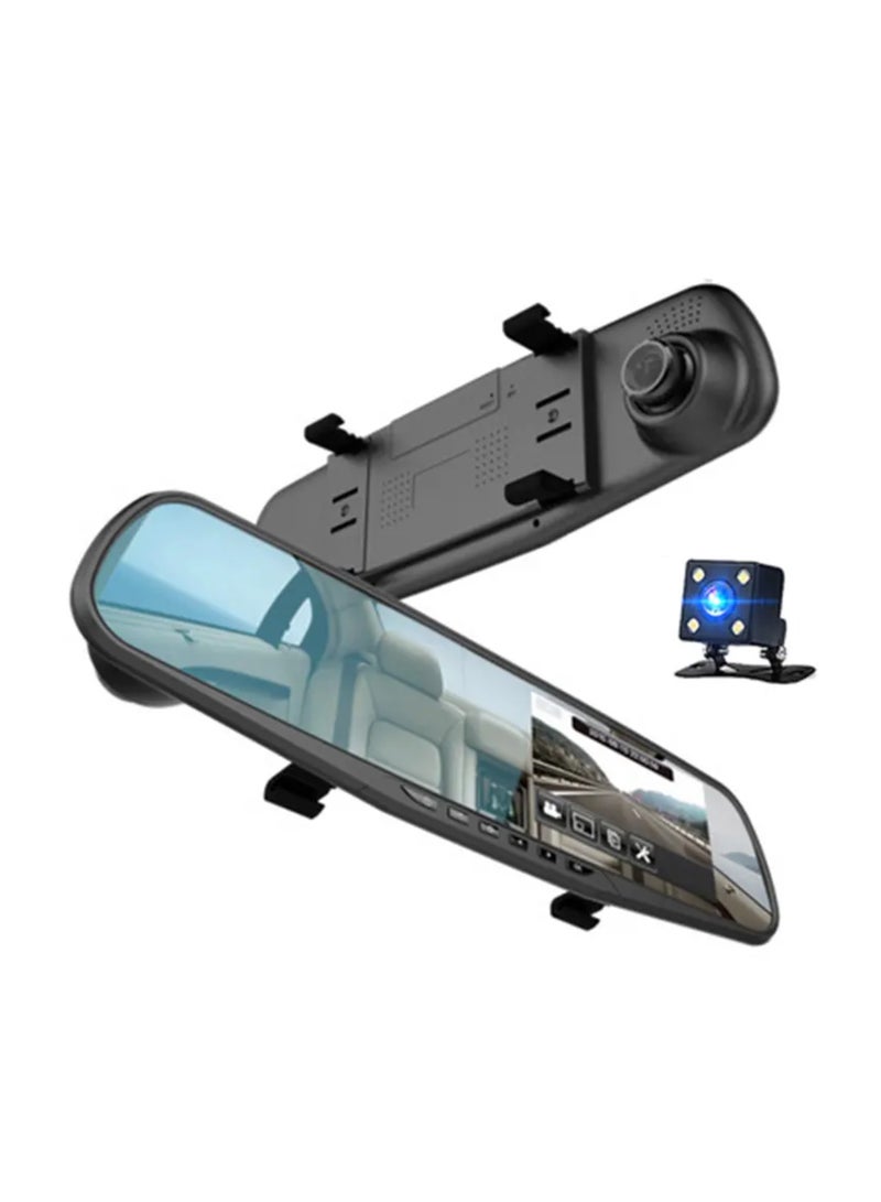 Generic Mirror Dash Cam Night Vision, 1080P Full Touch Screen Front and Rear View Backup Camera for Cars, Loop Recording Streaming Media 170° Wide Angle Parking Assistance with 10 Meters Cable.  - Image 4