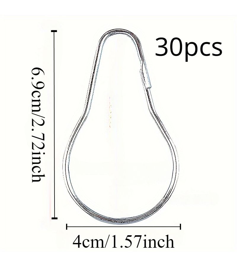 30 Pcs Metal Curtain Hooks with Gourd Design for Drapes and Smooth Gliding Function - Image 3