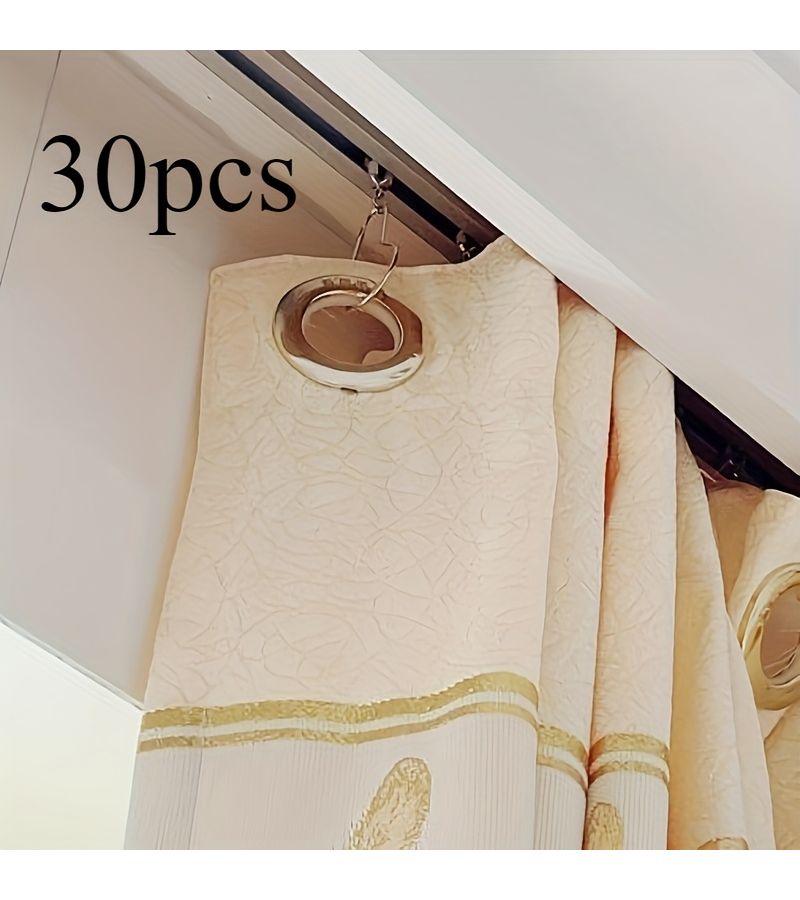 30 Pcs Metal Curtain Hooks with Gourd Design for Drapes and Smooth Gliding Function - Image 2