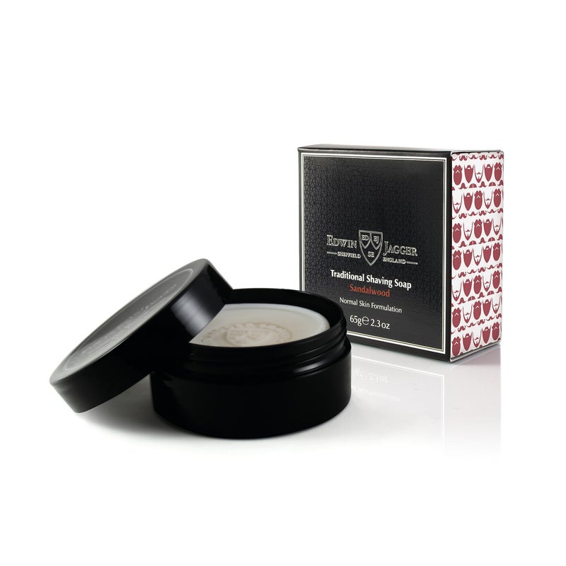 Edwin Jagger SSSWT Sandalwood 99.9% Natural Traditional Shaving Soap 65g Travel Tub - Image 1